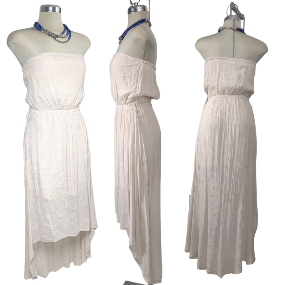 Seductions Strapless  High Low Beige Dress Size S/P